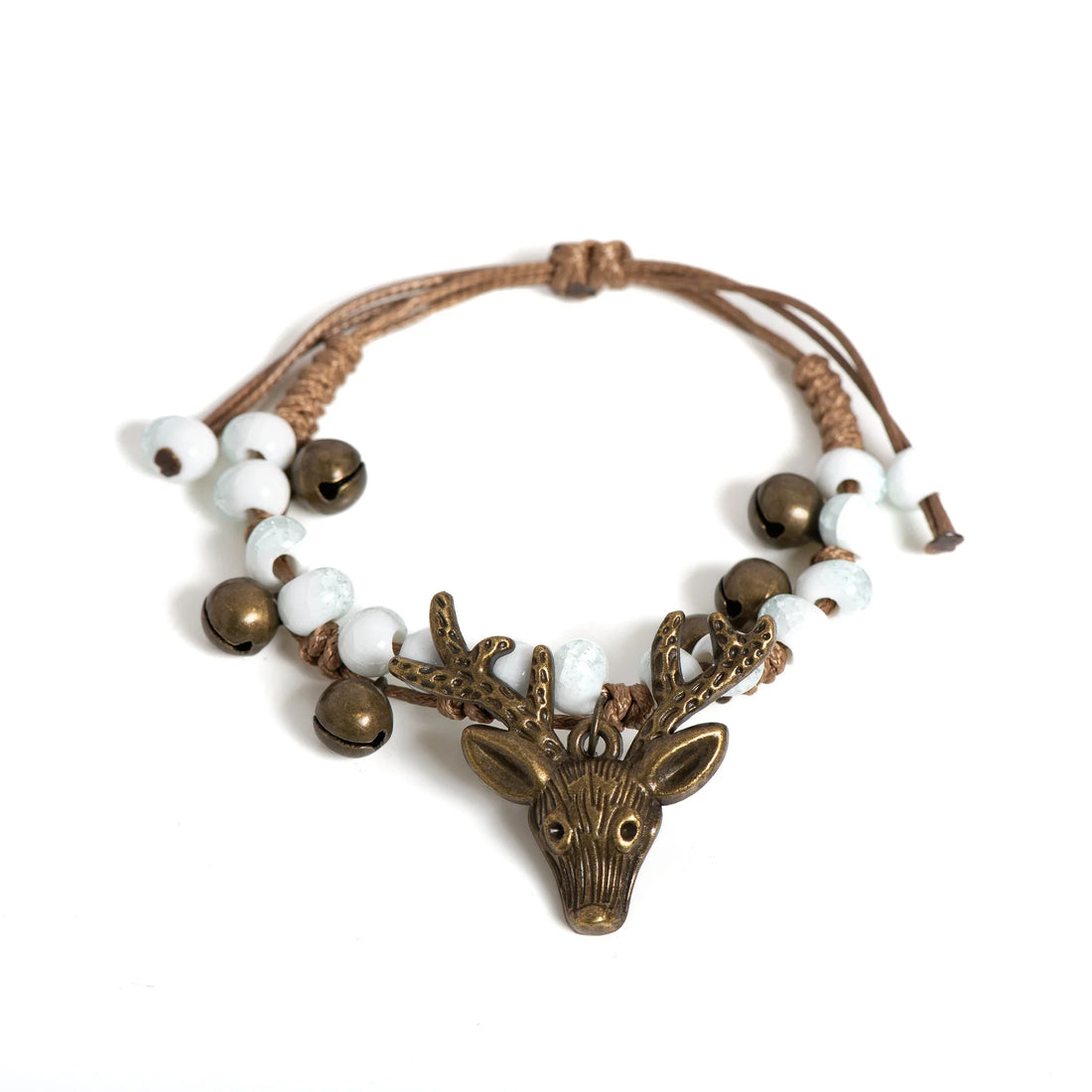 Ručně vyráběný náramek s keramickým přívěskem srnečka