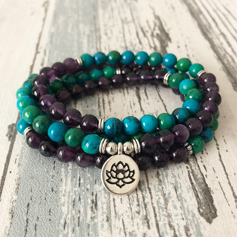 Mala náramek s ametystovými korálky