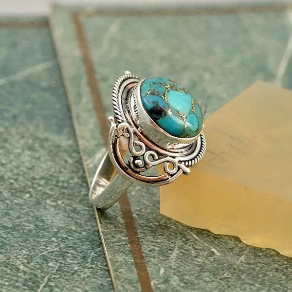 Boho prsten s tyrkysem