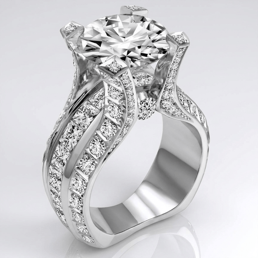 Stříbrný prsten Glamour s diamanty