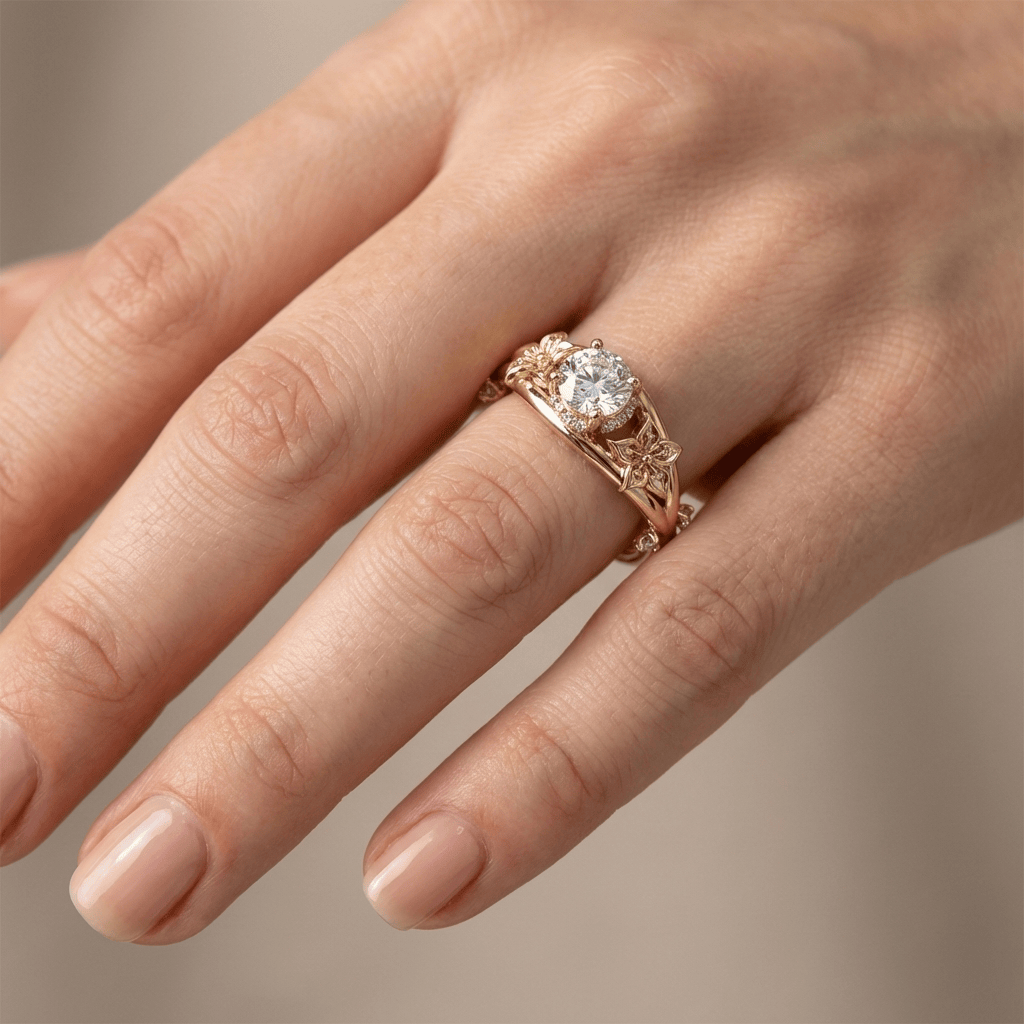 Zlatý prsten Kvetoucí půvab se zirkony