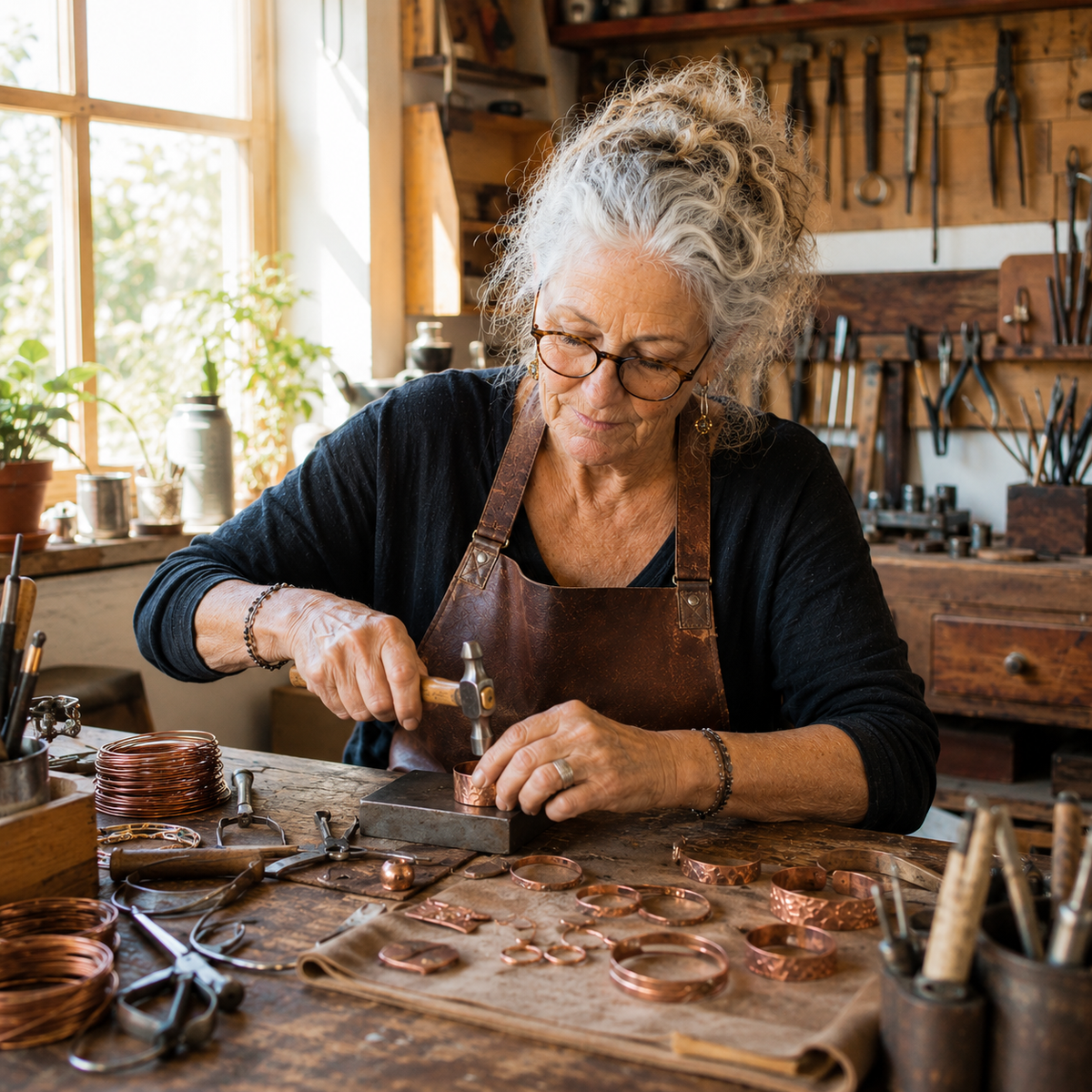Helen's Ochre Men's  Copper Bracelet
