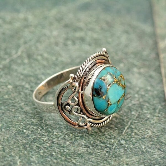 Boho prsten s tyrkysem