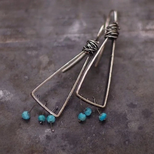 Vintage náušnice s tyrkysovými korálky