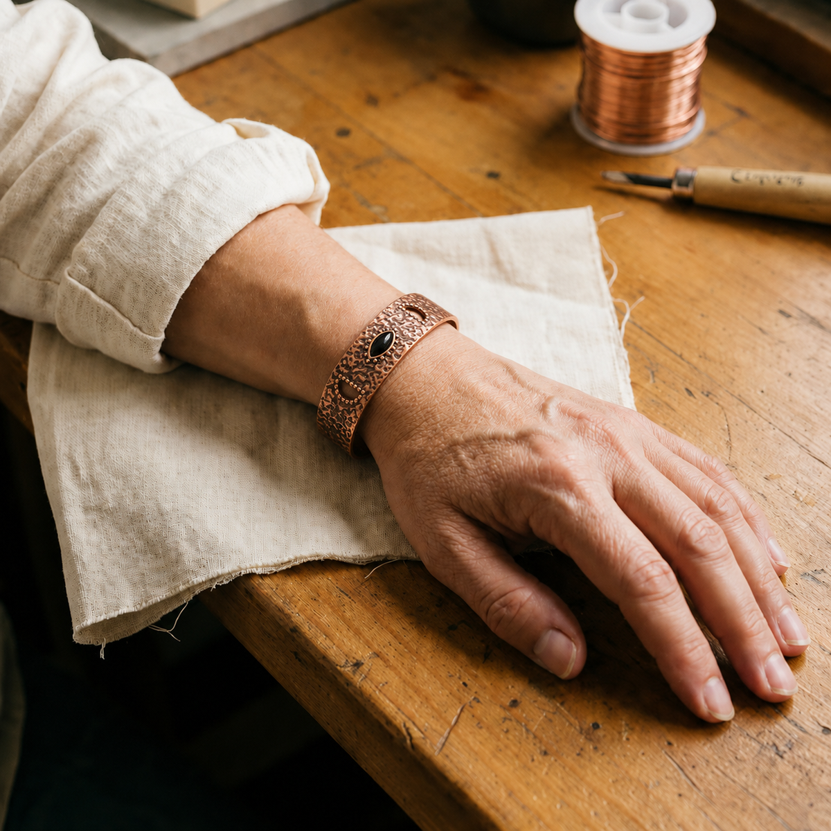 Helen's Flint Copper Bracelet