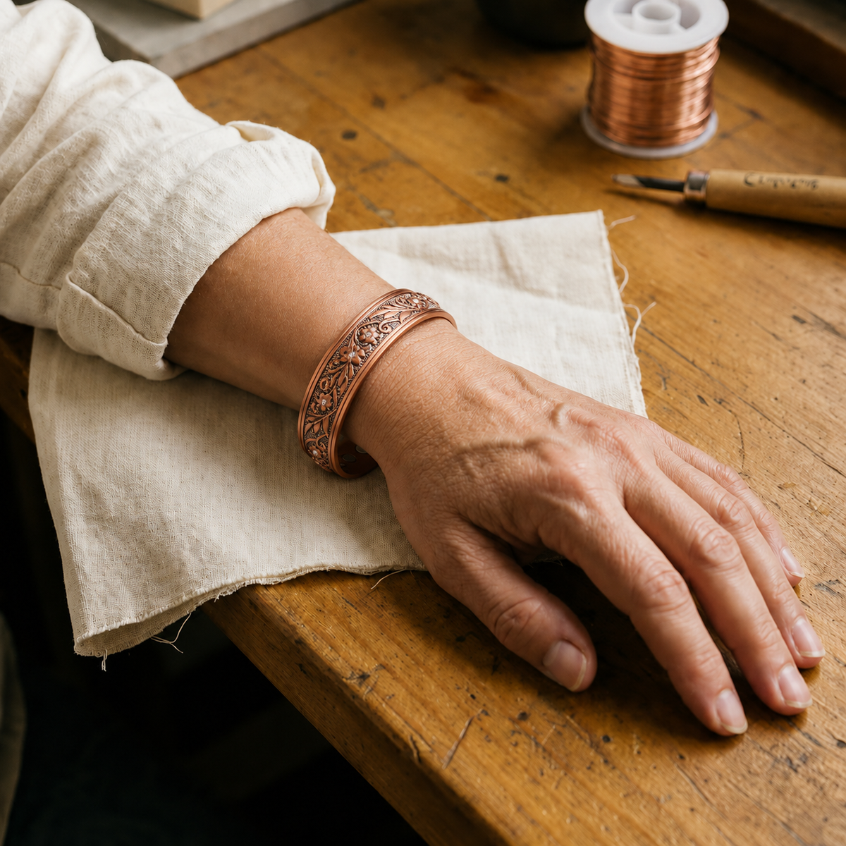 Helen's Sprig Copper Bracelet