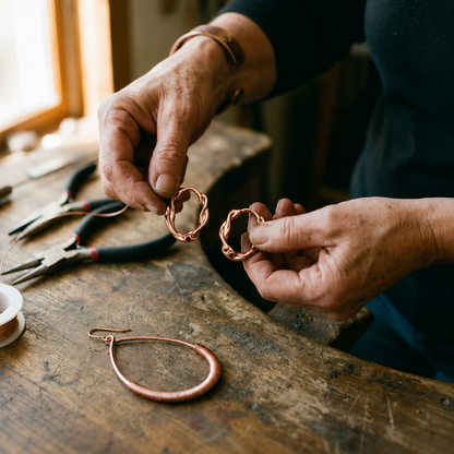 Helen's Swirl Copper Earrings