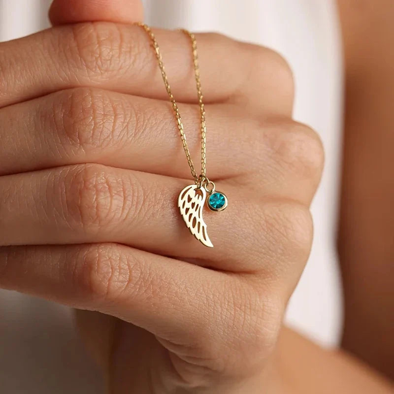 Náhrdelník Andělské křídlo s kamenem narození