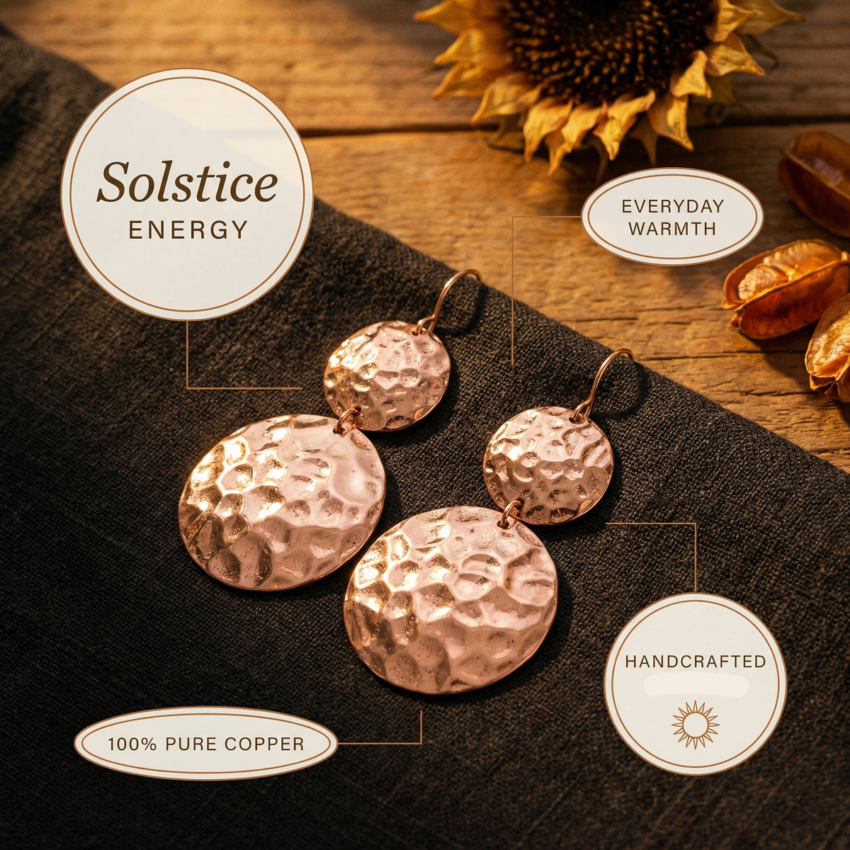 Helen's Solstice Copper Earrings