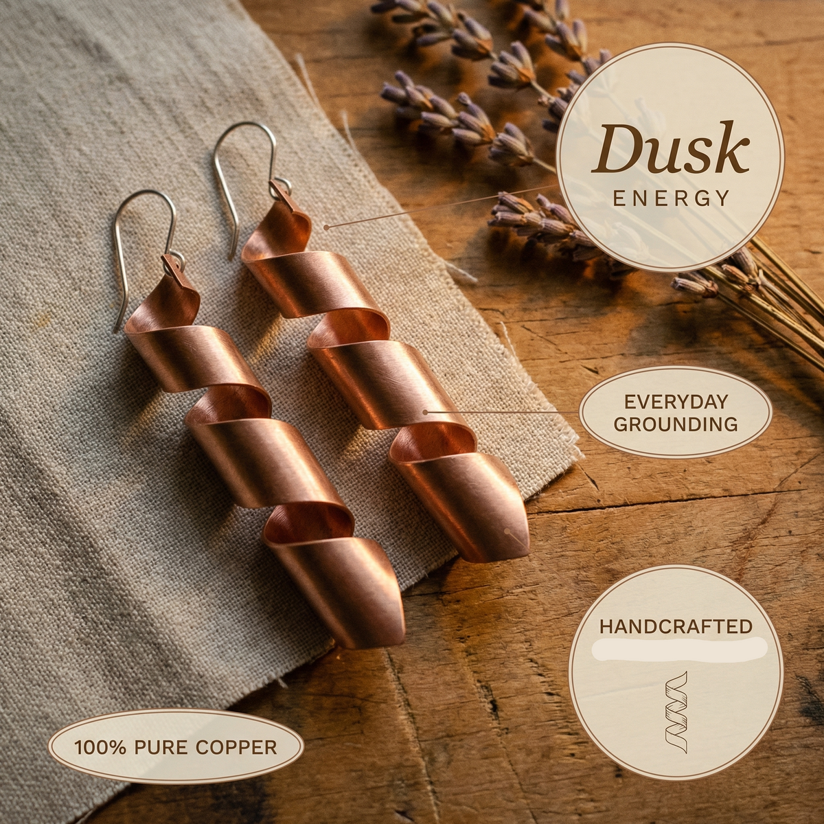 Helen's Dusk Copper Earrings