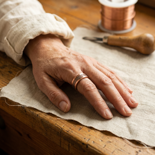 Helen's Grid Copper Ring