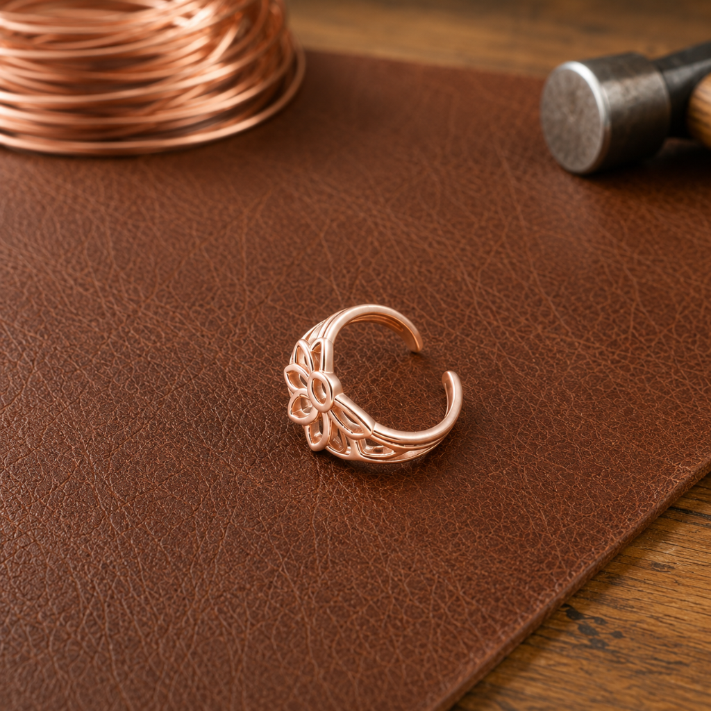 Helen's Petal Copper Toe Ring